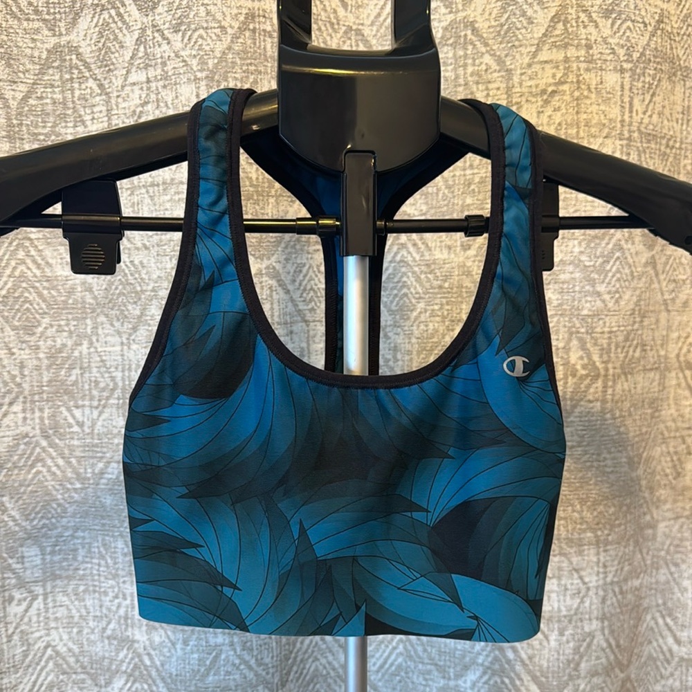 Champion Blue Sports Bra Racerback Design